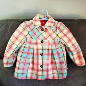 Cherokee Girls 4T plaid peacoat